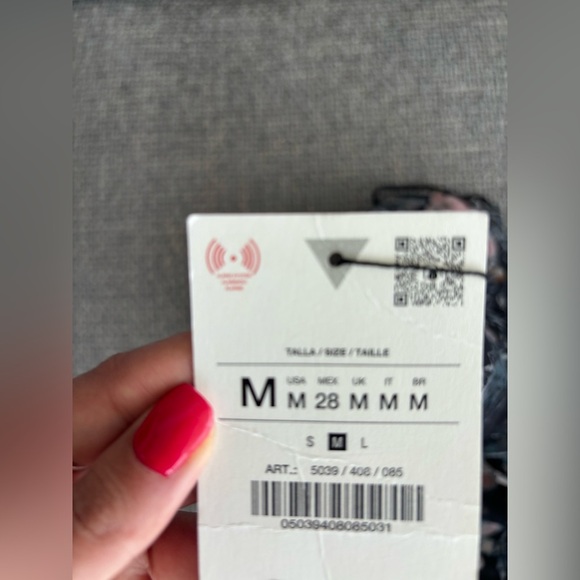 ZARA Floral One-Shoulder Asymmetric Mesh Midi Dress – NWT size Medium - Picture 9 of 16